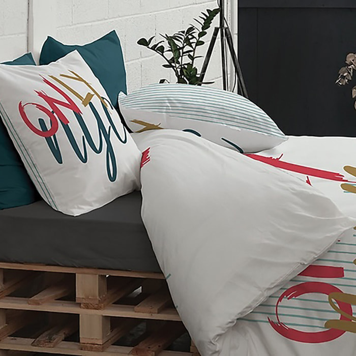 Parure Housse De Couette 3pcs 100% coton 57fils Only