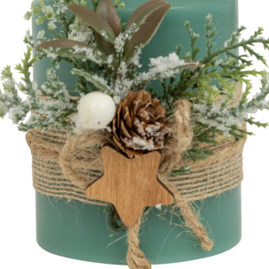 Bougie LED déco branche H.10cm vert