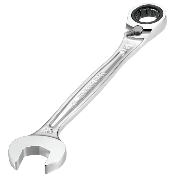 Clé Mixte à Cliquet Plate 21 mm - Compact Et Réversible Par Levier
