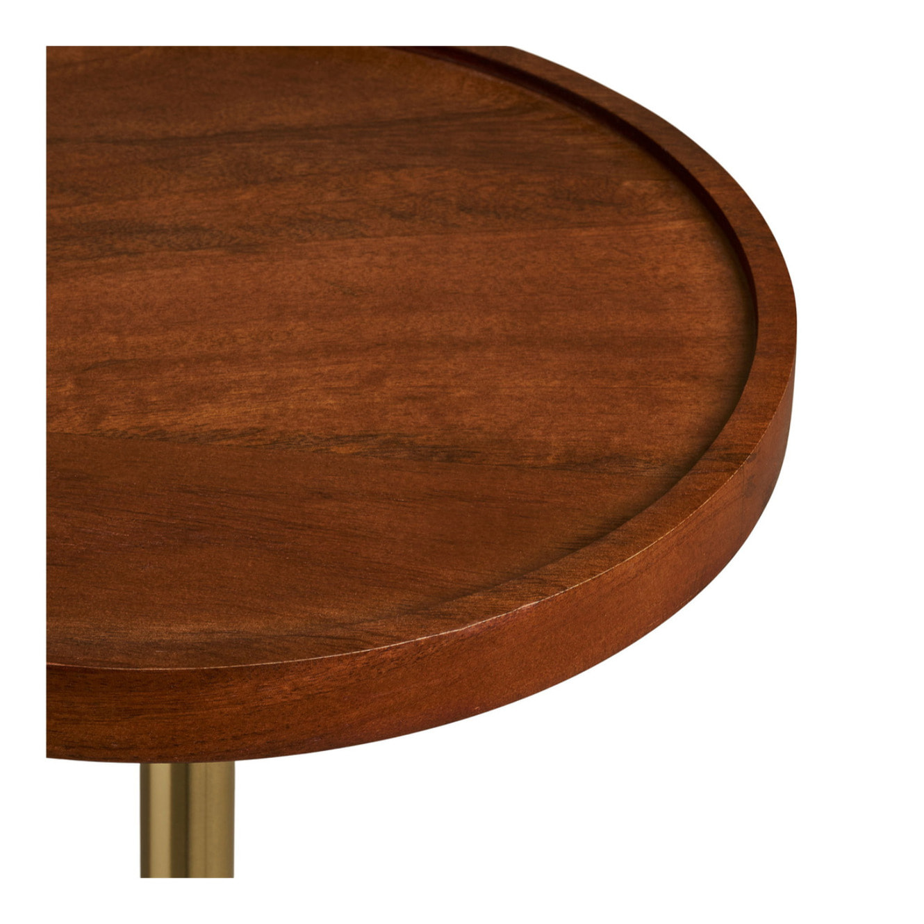 Tavolino d'appoggio Sirone in legno di mango e acciaio finitura ottone nero ø30×56 cm