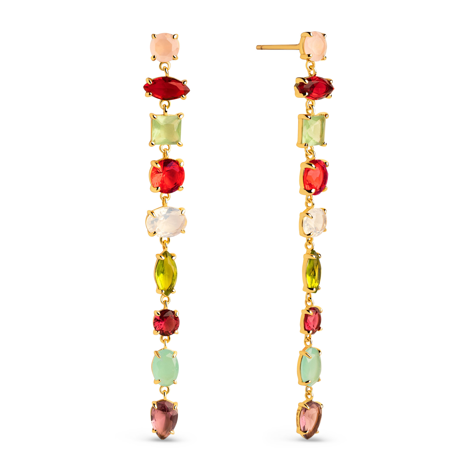 Orecchino Drop Orchid Argento Placcato Oro