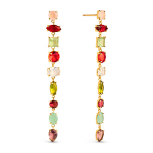 Orecchino Drop Orchid Argento Placcato Oro