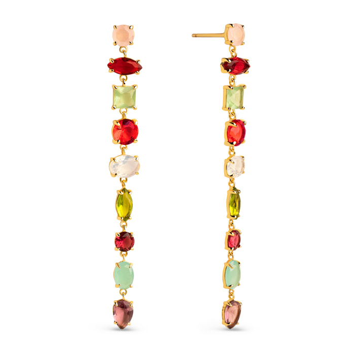 Orecchino Drop Orchid Argento Placcato Oro