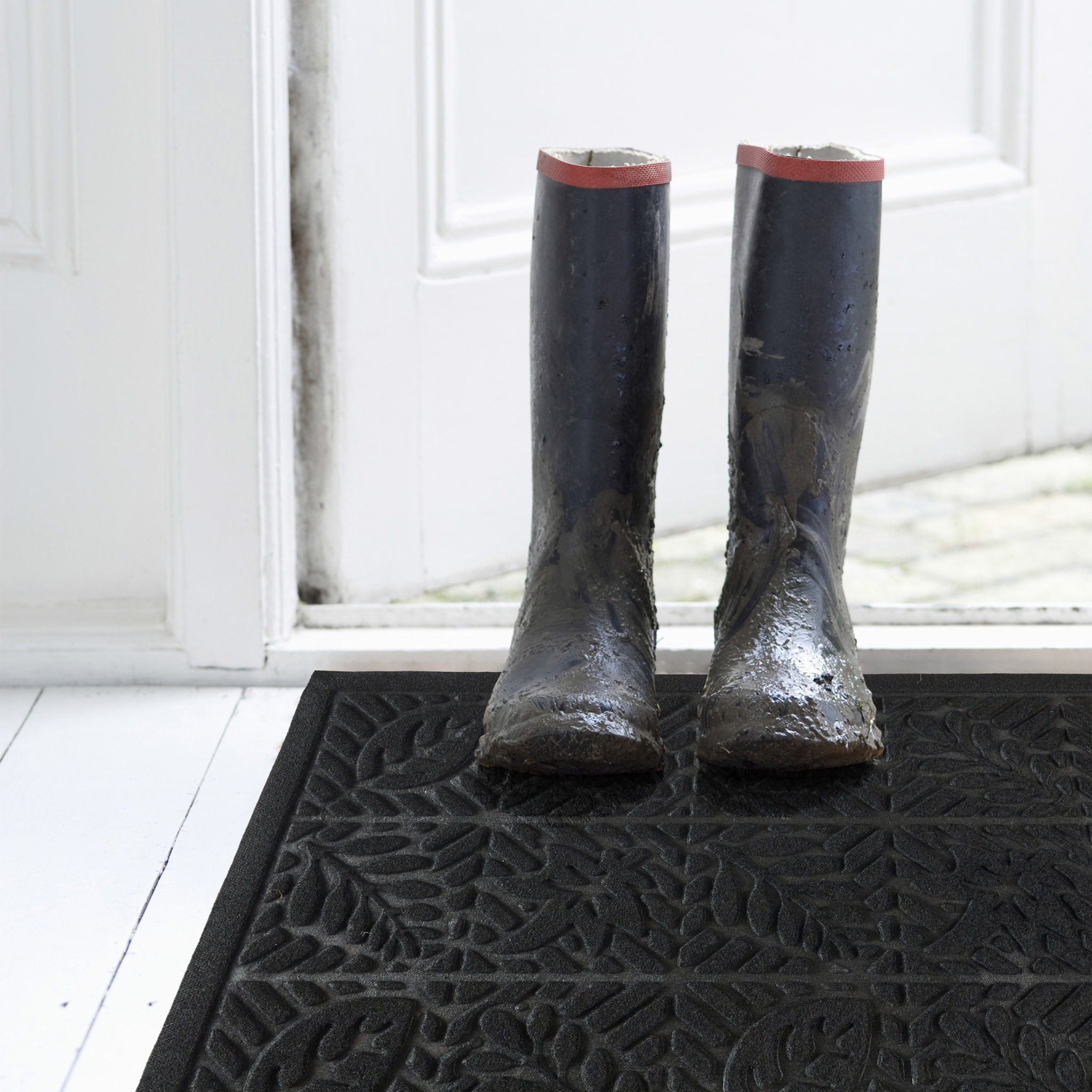 Tapis d'entrée - JE CHERCHE UNE IDEE - Anti-dérapant - Noir