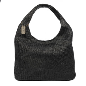 Berbenno Borsa a spalla Donna. Realizzata in rafia sintetica con design intrecciato.