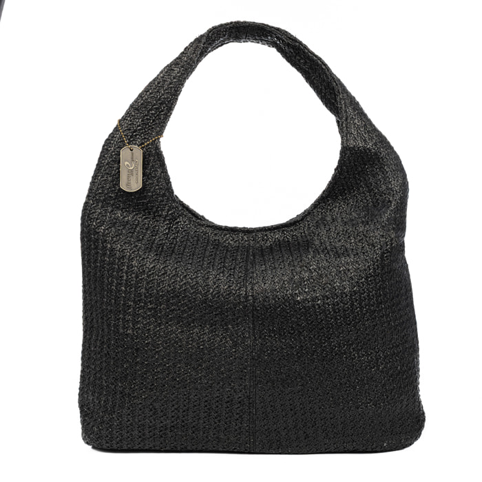 Berbenno Borsa a spalla Donna. Realizzata in rafia sintetica con design intrecciato.