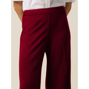 Oltre - Pantalones palazzo de tejido crepé - Rojo