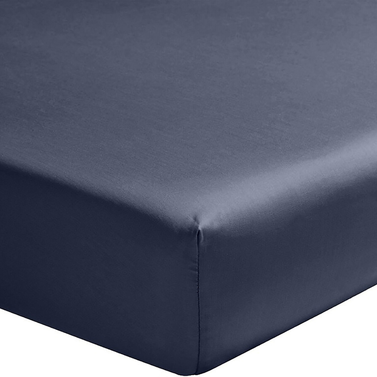 Drap Housse - Bonnet:30cm 100% satin Coton 70fils Indigo