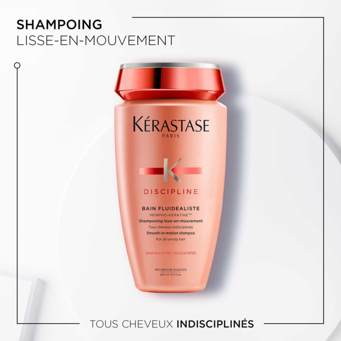 Discipline - Bain Fluidealiste sans Sulfates Anti-Frisottis pour Cheveux Indisciplinés et Sursollicités