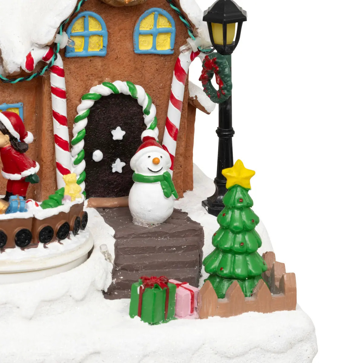 Village lumineux Père Noël bonhomme de neige train 11 LED musical et