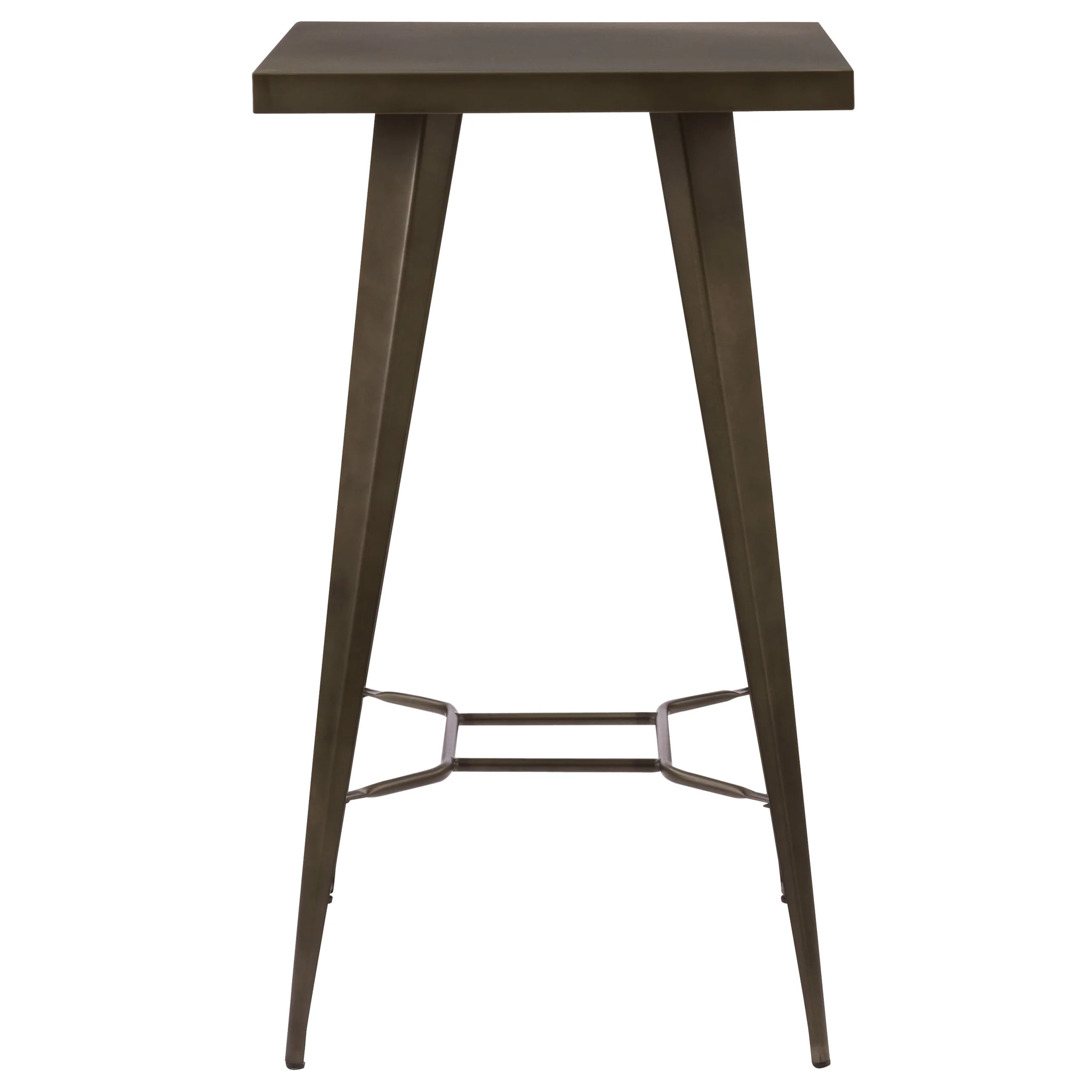 Table de bar carrée 2 personnes en métal gris métallisé 60 cm - Indus