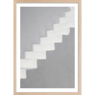 Poster milos stairs Affiche sous cadre bois