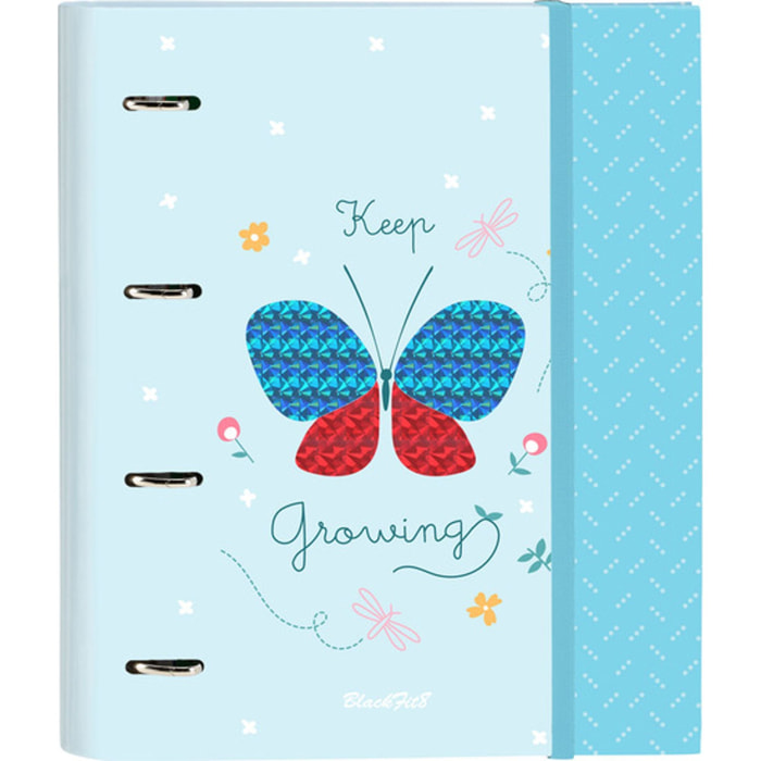 Carpeta 4 anillas 35mm c/recambio blackfit8 "mariposa"