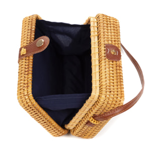 Borsa a tracolla Zaccanopoli in rattan.