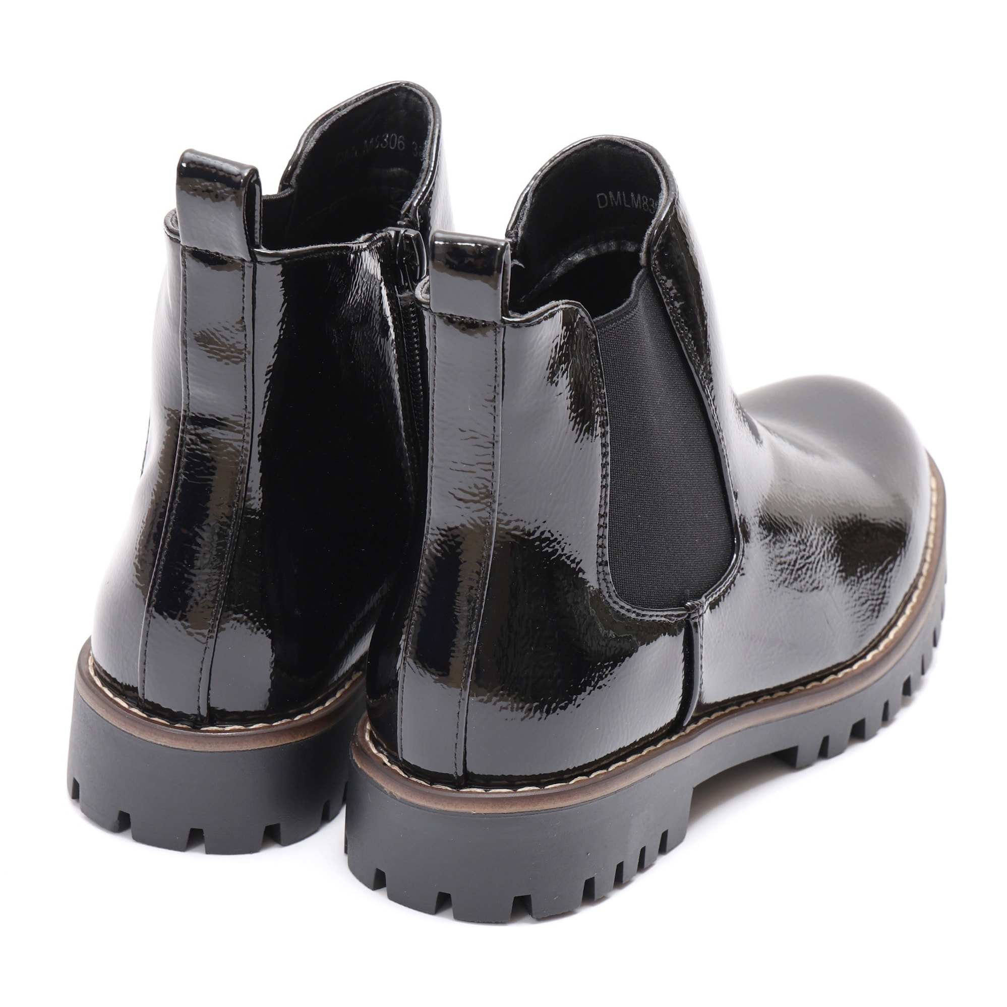 Stivaletto in simil pelle con elastico laterale