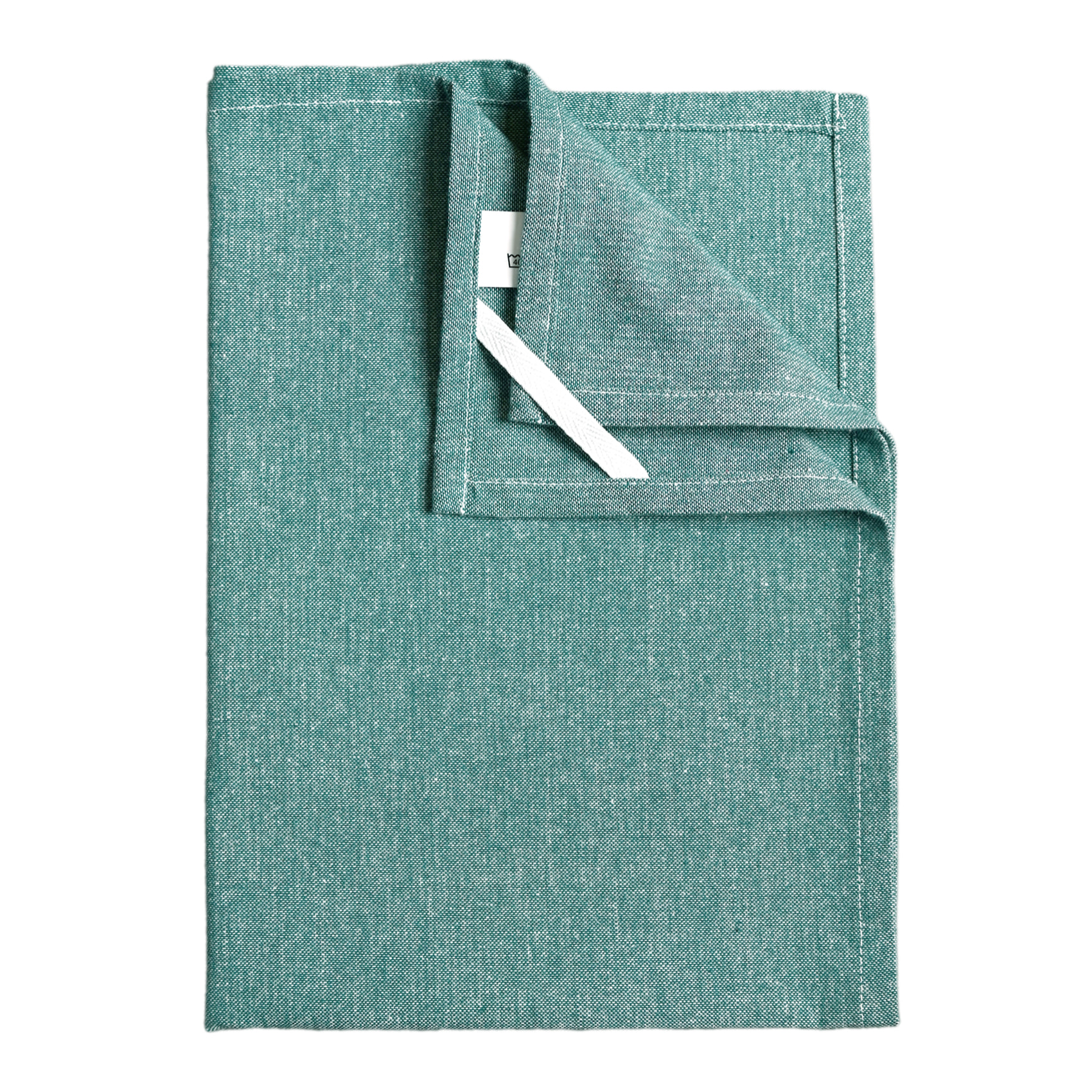 Torchon de cuisine en coton uni aspect tissé - Bleu