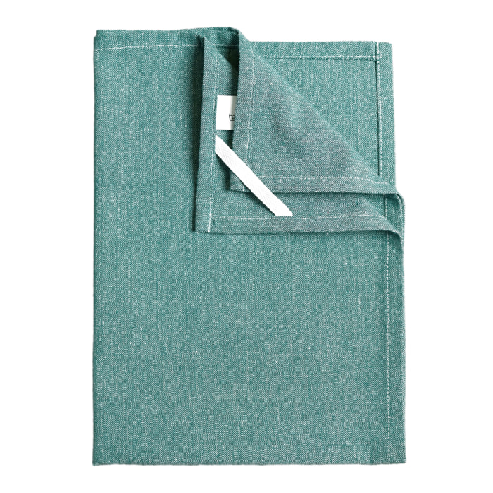 Torchon de cuisine en coton uni aspect tissé - Bleu