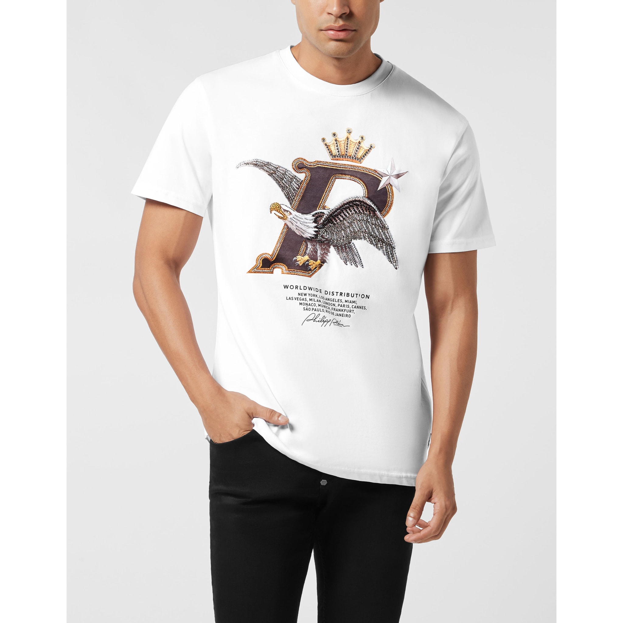 PHILIPP PLEIN T-Shirt Round Neck Ss EAGLE