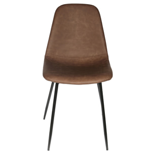 Chaise Pu Amber Marron - Lot De 4