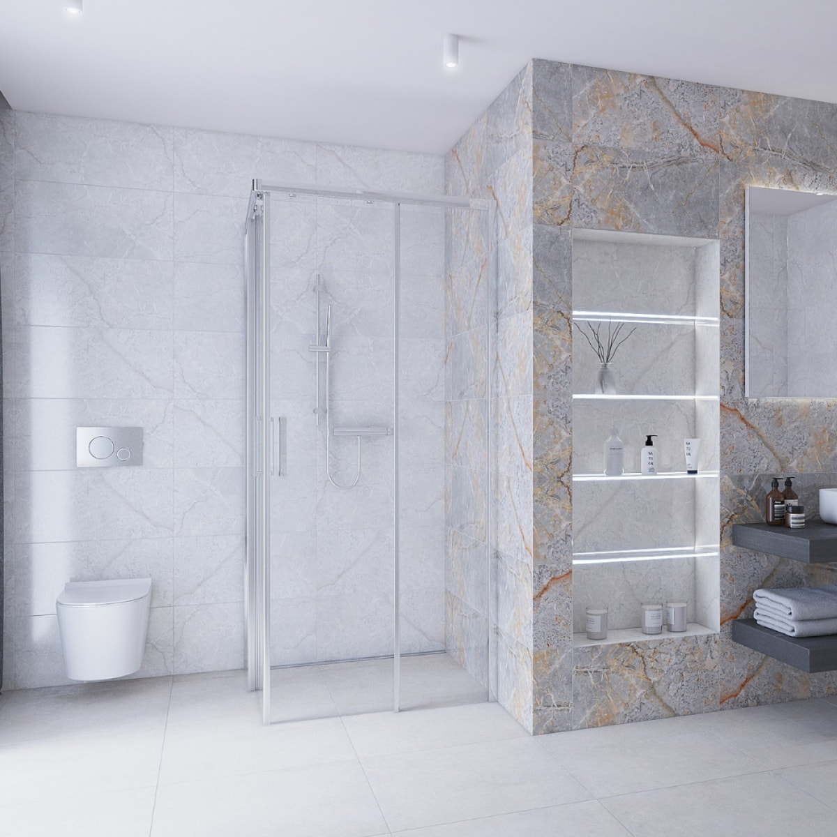 Pack WC bâti-autoportant + WC SAT sans bride fixations invisibles + Abattant softclose + Plaque blanche (SMART-Brevis-M270)