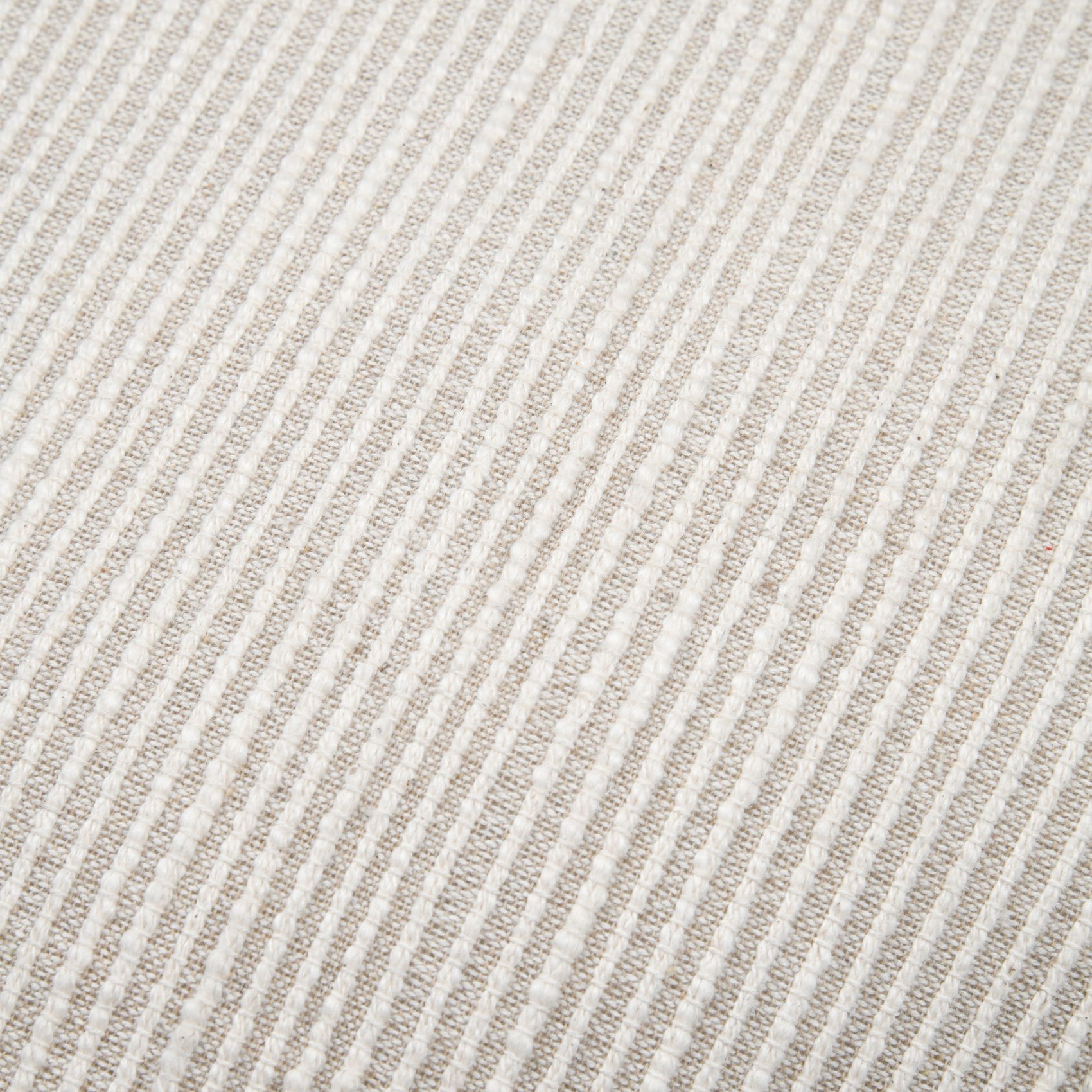 Coussin cœur rayures poly-coton - Naturel