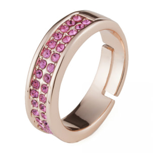 Anillo Luciana rosa brass bañado en oro rosa 18K y cristales de Swarovski