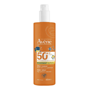 Spray Famille SPF 50+ - Protection Solaire Résistant Eau Sable Sueur 400 ml