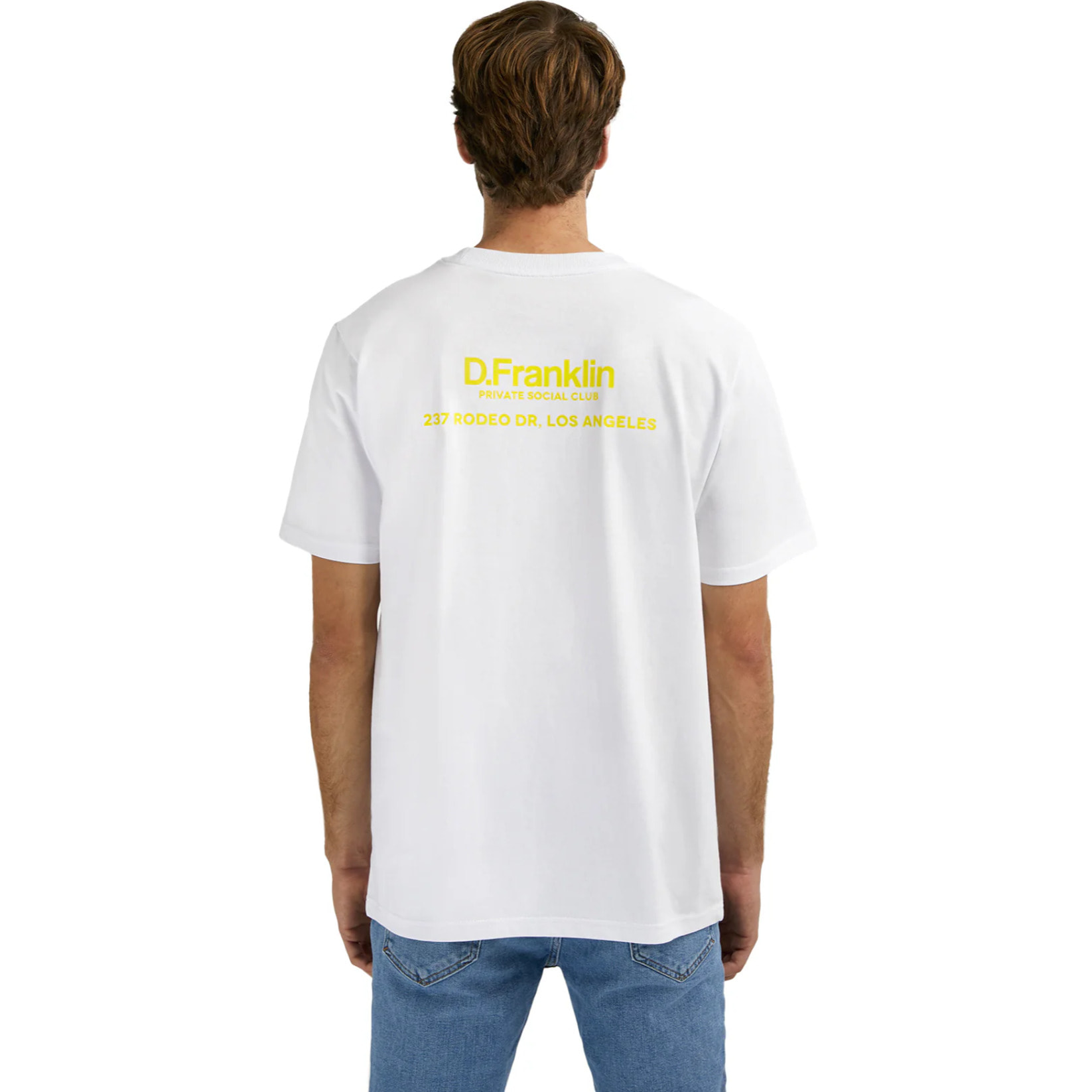 Camiseta Básica Unisex Social Club T-Shirt Blanco / Amarillo D.Franklin