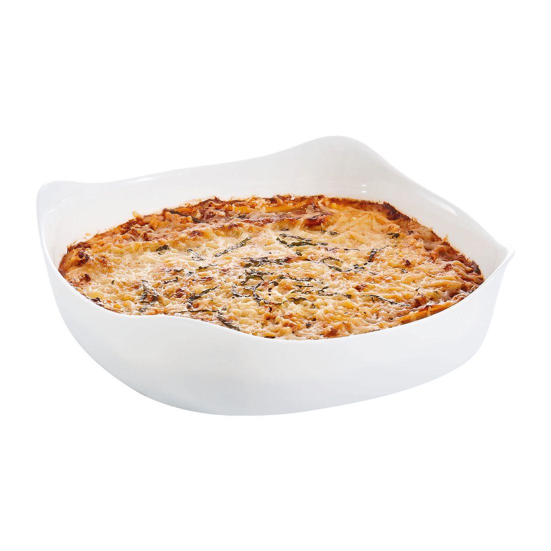 Plat à four carré blanc 29X29cm Smart Cuisine Carine 250°C - Luminarc - Opale culinaire extra léger et résistant