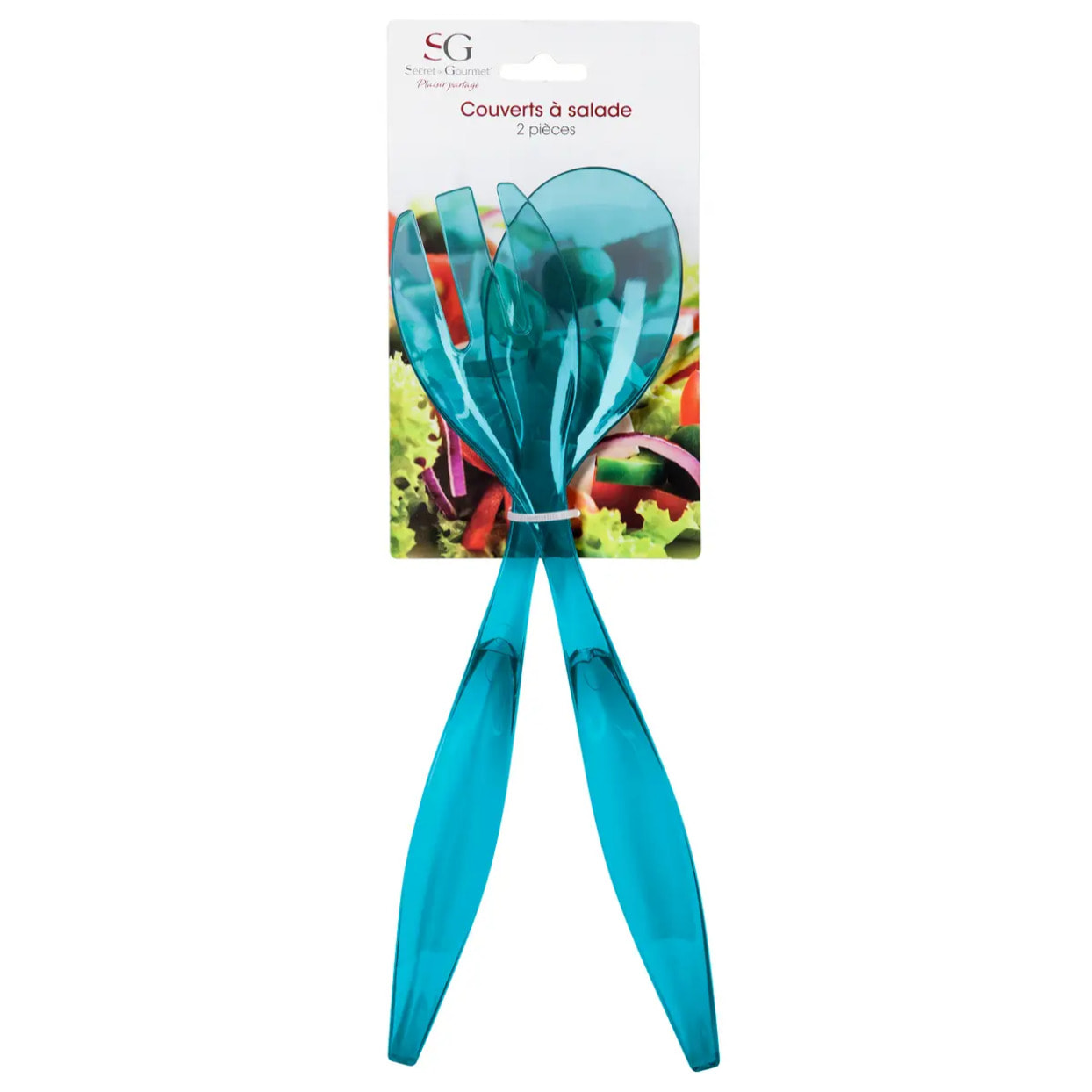 Couverts à salade "Square" bleu pétrole