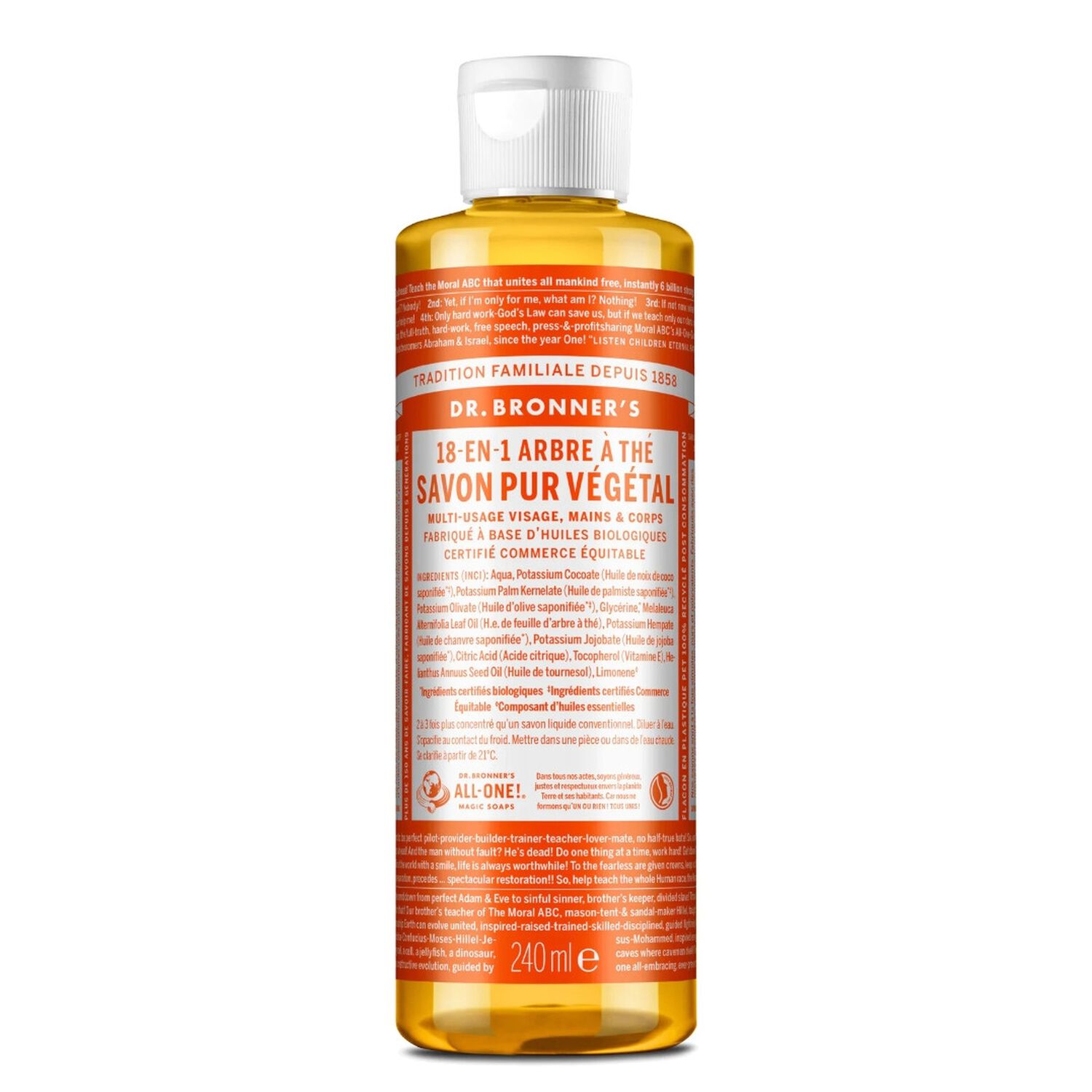 Savon liquide Arbre à thé  - Un savon de Castille liquide naturel 18-en-1