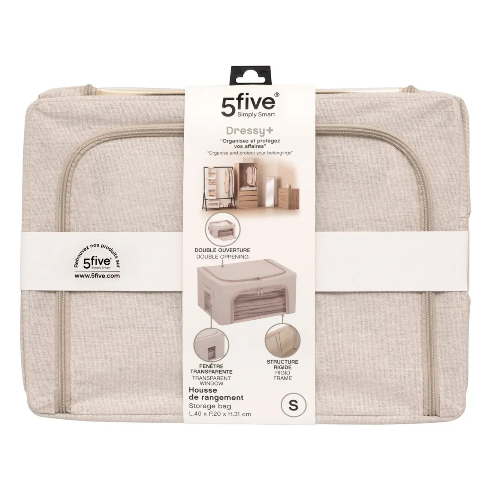 Housse de rangement "Groomy" double ouverture 40x31cm