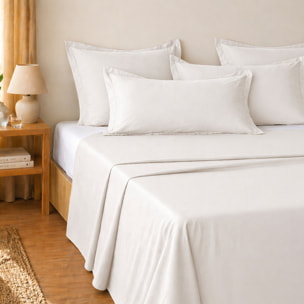 Parure de draps 100% coton uni - essentiel - chantilly