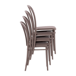 Set di 2 sedie BRISTOL in polipropilene tortora, impilabili