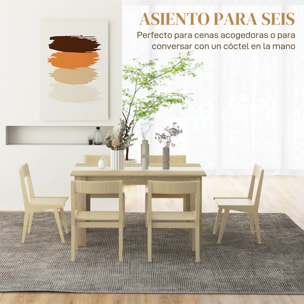 Mesa de Comedor Moderna Mesa para Cocina Rectangular para 4-6 Personas Carga 100 kg para Salón 140x89,5x75 cm Blanco y Roble