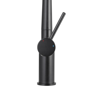 Timeless mitigeur d'évier à levier en acier inoxydable avec douchette extractible, monotrou, noir mat (TMLKF185BM)