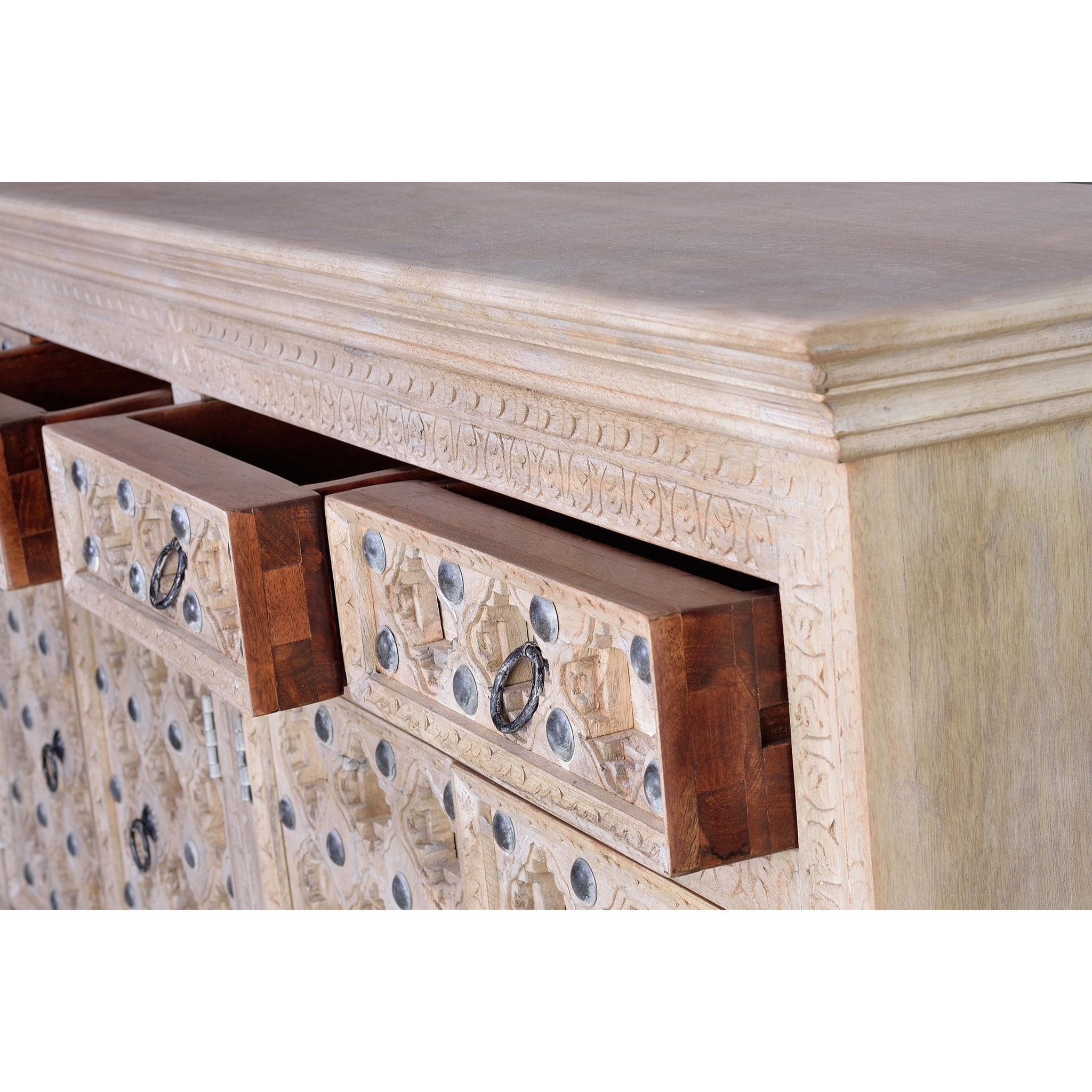 Aparador de Madera de Mango Estilo Mediterráneo Moderno