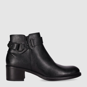 Botines de Piel Sintética - Negro - Tacón: 5 cm