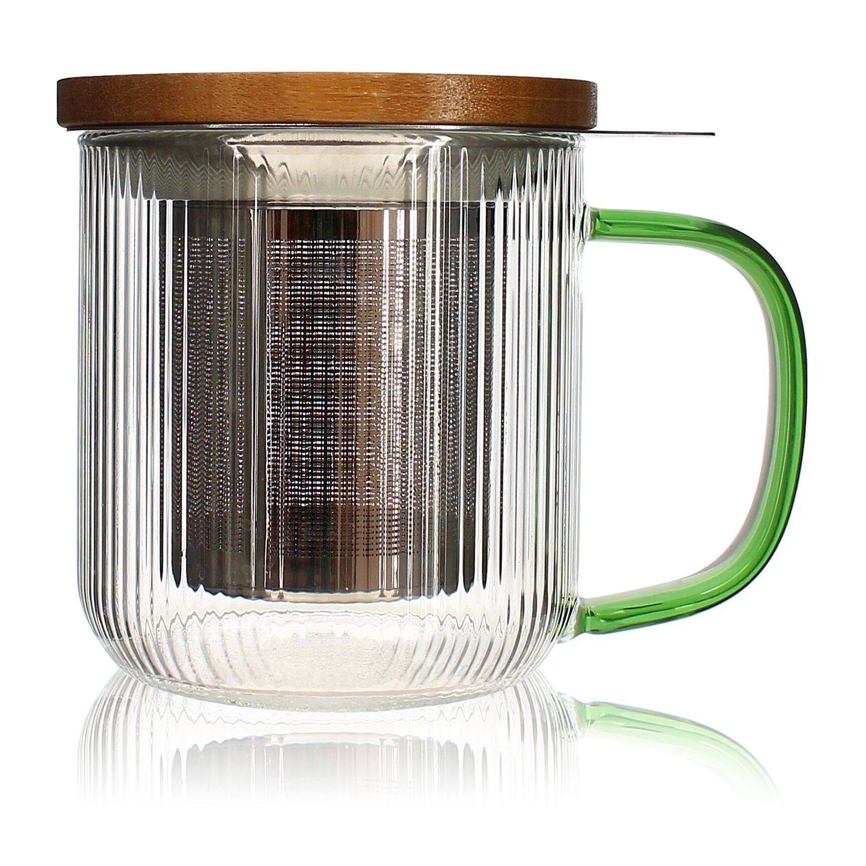 Tisanière en verre et anse jade 300ml KARL