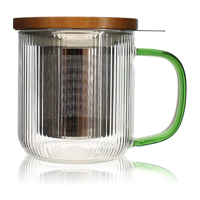 Tisanière en verre et anse jade 300ml KARL