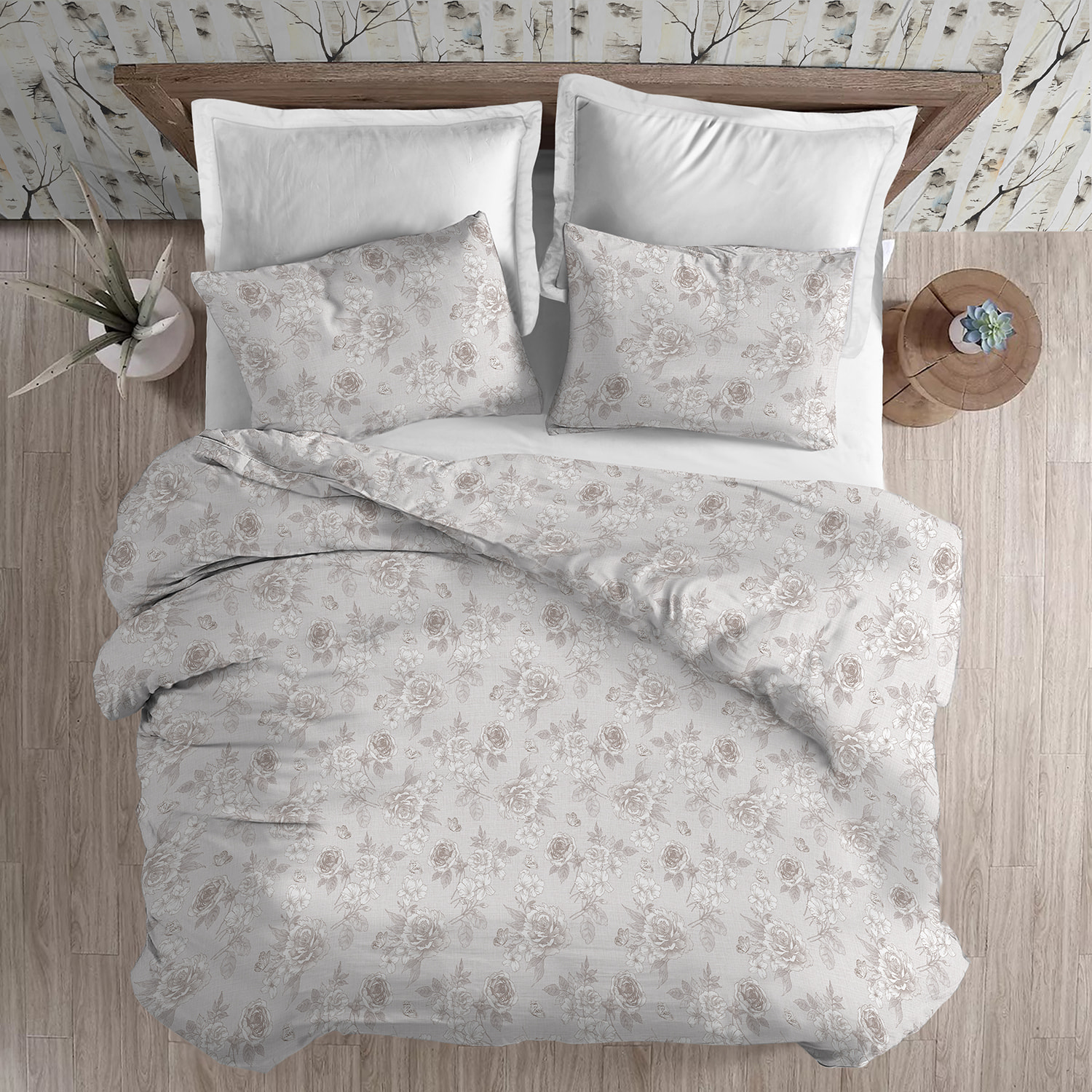 Parure copripiumino in flanella praga beige