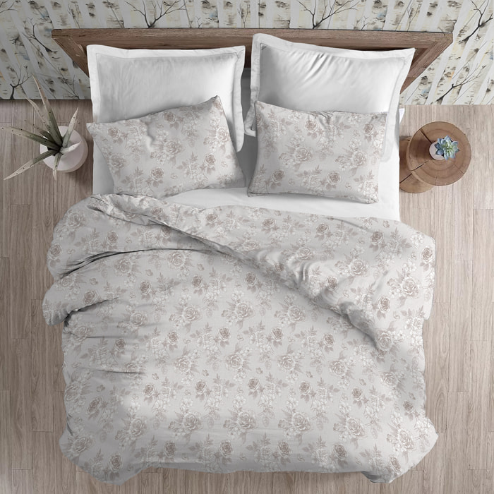 Parure copripiumino in flanella praga beige