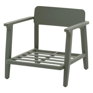 Fauteuil de salon de jardin "Pulpy" vert laurier aluminium et polyester