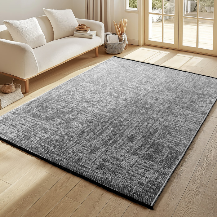 MIRA - Tapis de salon gris au design abstrait