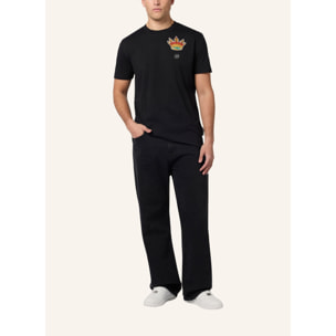 PHILIPP PLEIN Round Neck T-Shirt Crown Crystals