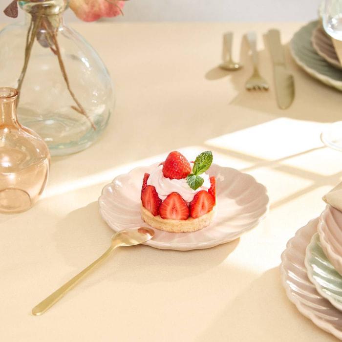 Lot de 4 Assiette à pain ronde Rom D.15cm rose