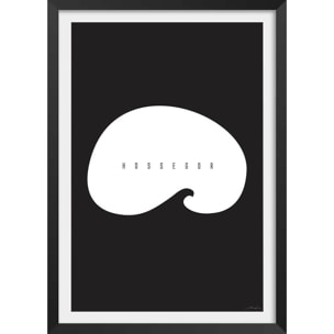 Affiche minimal hossegor Affiche sous cadre noir
