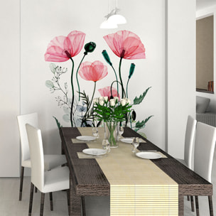 Stickers muraux | Sticker Mural Autocollant - FLEURS COQUELICOTS CHIC - adhésifs fond transparent