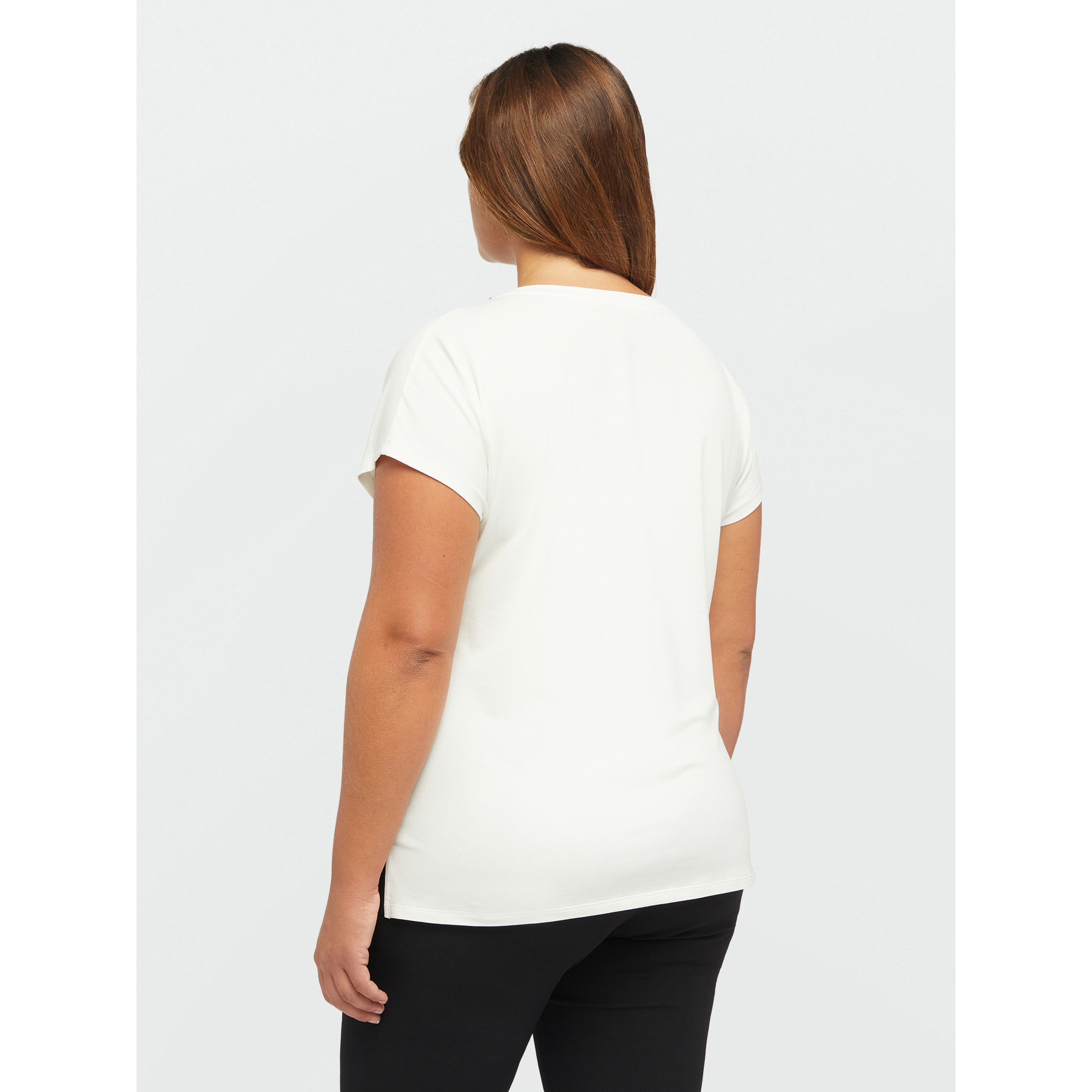 Fiorella Rubino - Camiseta con texto y cadena - Blanco