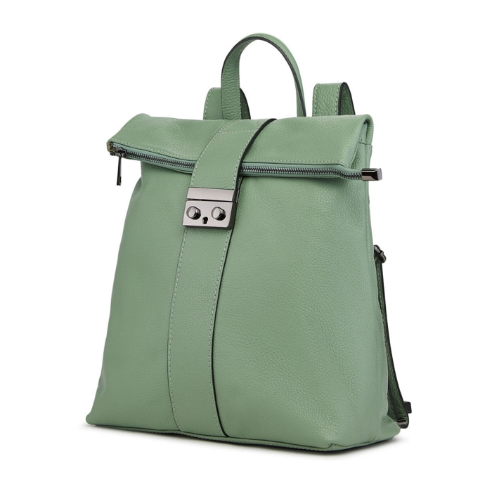 Borse Donna colore Verde-in pelle Made in Italy 38x33x14cm